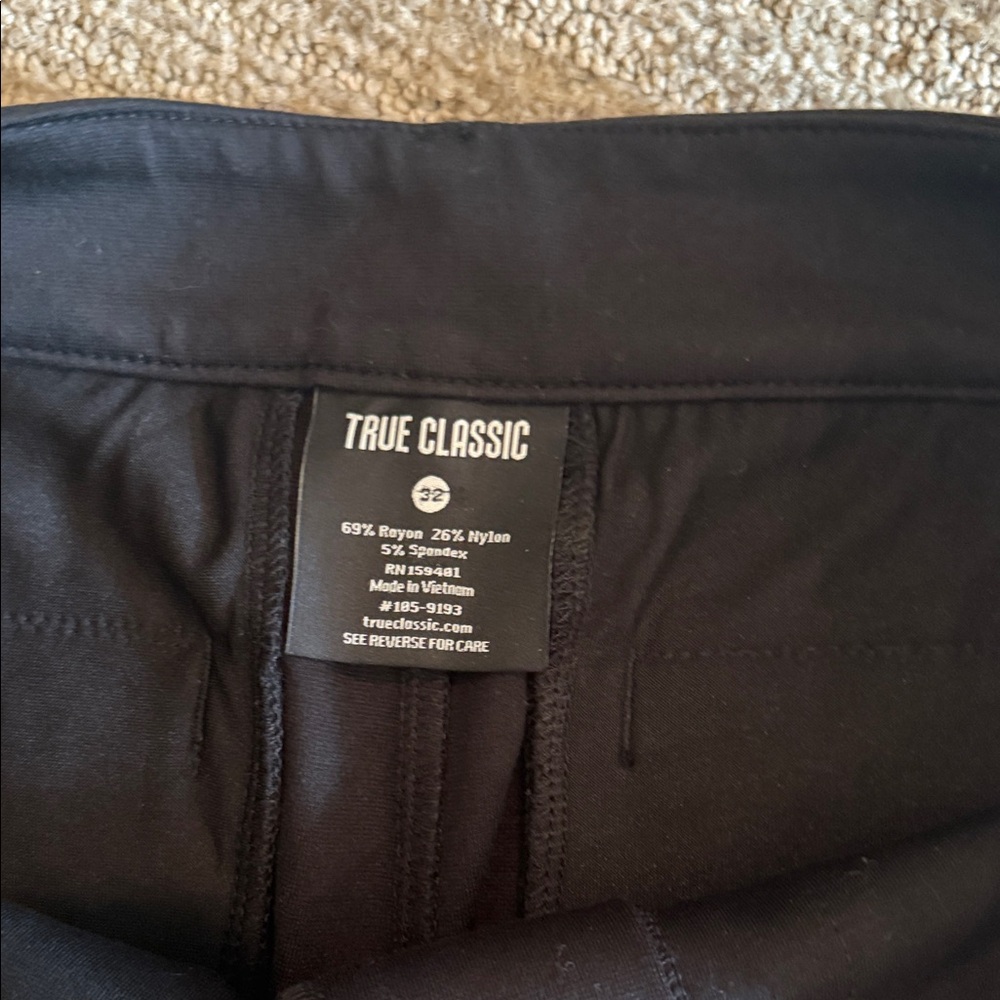 True Classic Men's Black Dress Pants - Picture 2 of 3